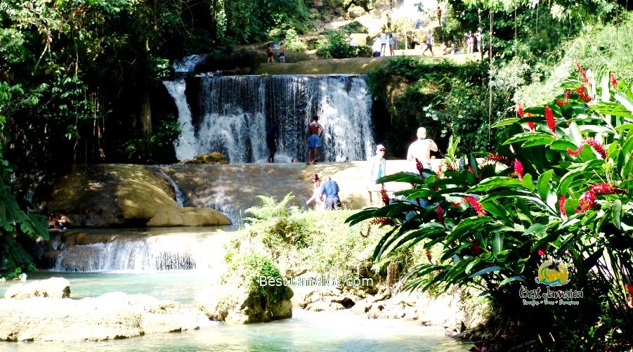 YS Falls boardwalk and pools